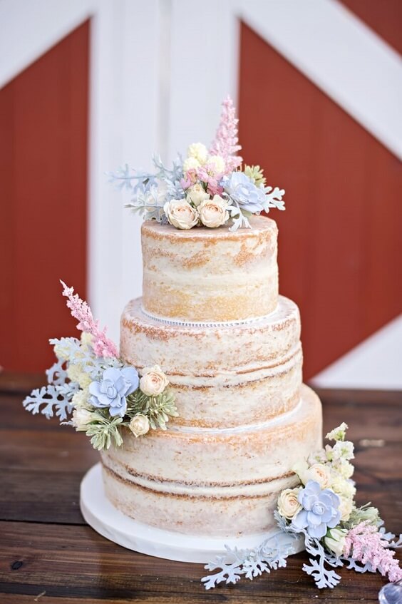 Wedding cakes for Blush and dusty blue wedding